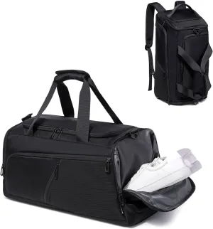 Gym bag for Men, 40L Travel Duffel Bag for Weekender Overnight with Shoes Compartment and Adjustable Strap, 3 Way Heavy Duty Duffel Waterproof Tear Resistant Bags Backpack for Travel and Camping