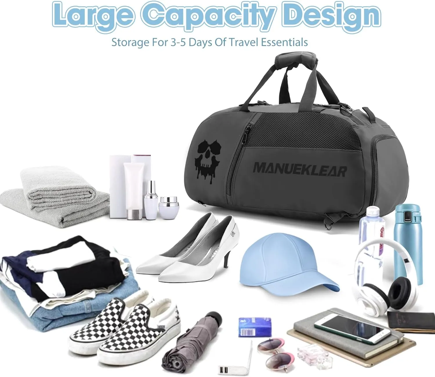 Gym Bag for Women Duffle Bag for Men with Shoe Compartment, Women Sports Duffel Bags for Traveling with Wet Pocket, Gym Backpack for Men Workout Weekender