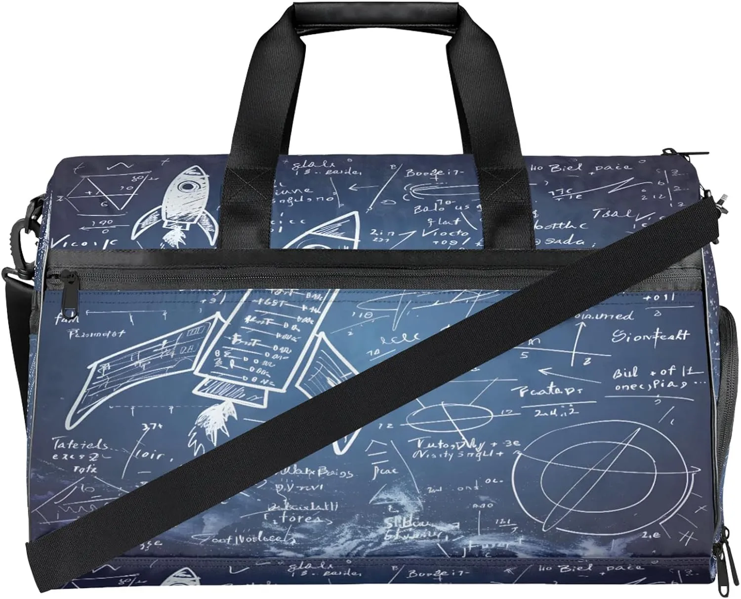 Gym Bag for Women Men Abstract Education Mathematics Travel Duffle Bag with Shoe Compartment Waterproof Sports Tote Bags Large Overnight Weekender Bags for Travel Swimming Gym Yoga Dance