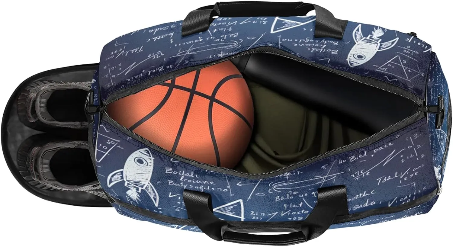 Gym Bag for Women Men Abstract Education Mathematics Travel Duffle Bag with Shoe Compartment Waterproof Sports Tote Bags Large Overnight Weekender Bags for Travel Swimming Gym Yoga Dance