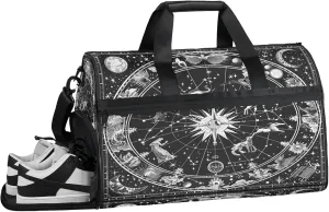 Gym Bag for Women Men Abstract Moon Ocean Travel Duffle Bag with Shoe Compartment Waterproof Sports Tote Bags Large Overnight Weekender Bags for Travel Swimming Gym Yoga Dance
