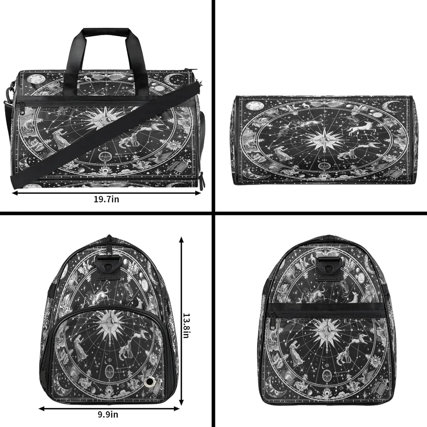 Gym Bag for Women Men Abstract Moon Ocean Travel Duffle Bag with Shoe Compartment Waterproof Sports Tote Bags Large Overnight Weekender Bags for Travel Swimming Gym Yoga Dance