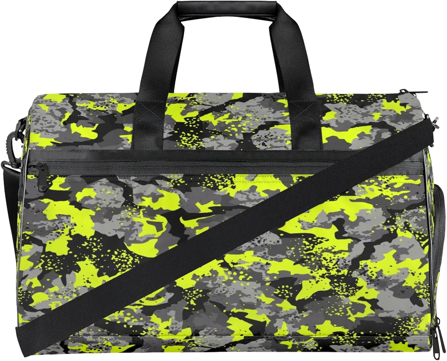 Gym Bag for Women Men Army Camo Green Travel Duffle Bag with Shoe Compartment Waterproof Sports Tote Bags Large Overnight Weekender Bags for Travel Swimming Gym Yoga Dance