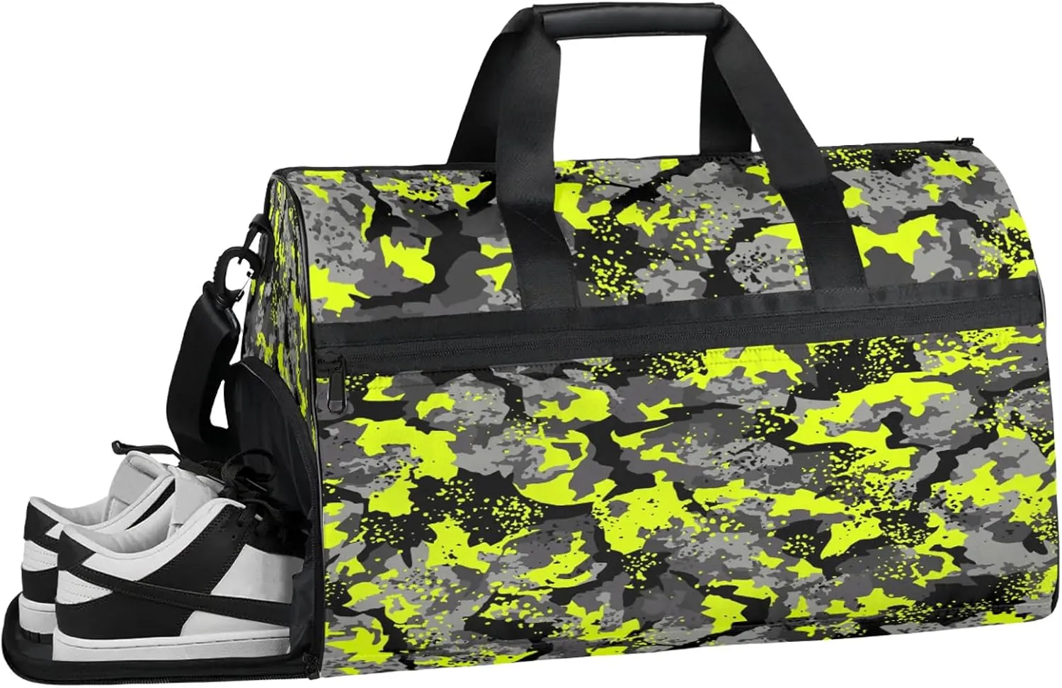 Gym Bag for Women Men Army Camo Green Travel Duffle Bag with Shoe Compartment Waterproof Sports Tote Bags Large Overnight Weekender Bags for Travel Swimming Gym Yoga Dance