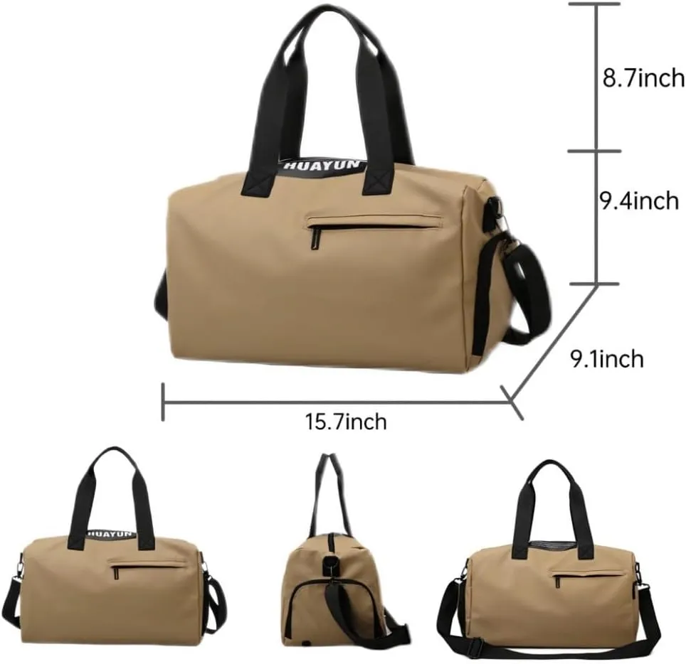 Gym Bag for Women with Shoe Compartment, Weekender Bag Travel Bag for Women, Dry-Wet Separation, Multifunctional Large Capacity and High-Density Oxford Fabric (Black)