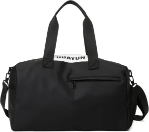 Gym Bag for Women with Shoe Compartment, Weekender Bag Travel Bag for Women, Dry-Wet Separation, Multifunctional Large Capacity and High-Density Oxford Fabric (Black)