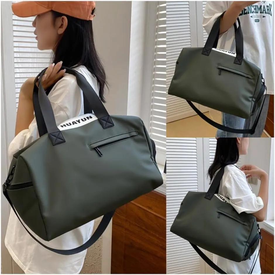 Gym Bag for Women with Shoe Compartment, Weekender Bag Travel Bag for Women, Dry-Wet Separation, Multifunctional Large Capacity and High-Density Oxford Fabric (Green)