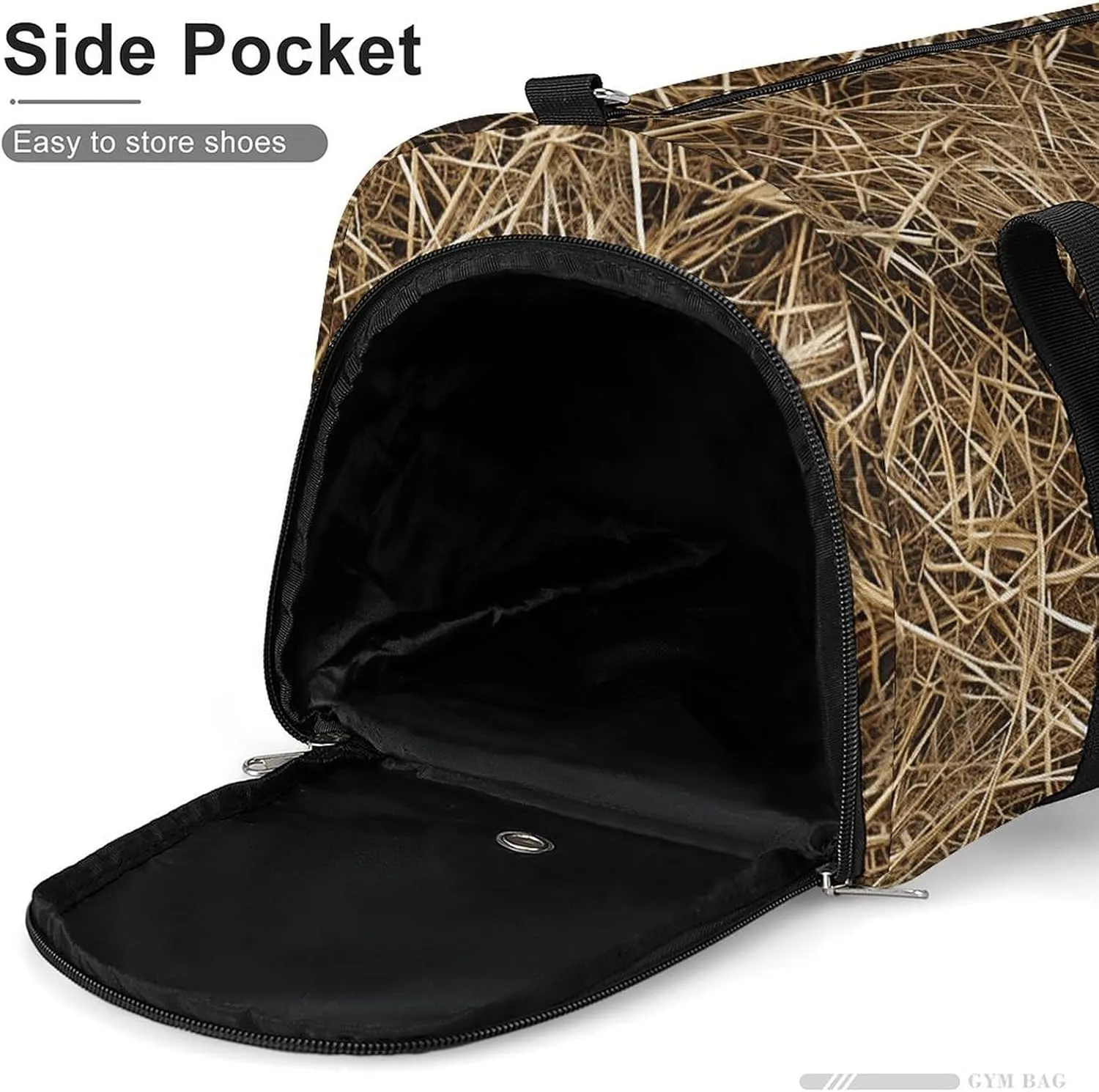 Gym Bag Hay Texture Photo Duffel Bag for Men Women Overnight Bag with Shoe Compartment Workout Bags