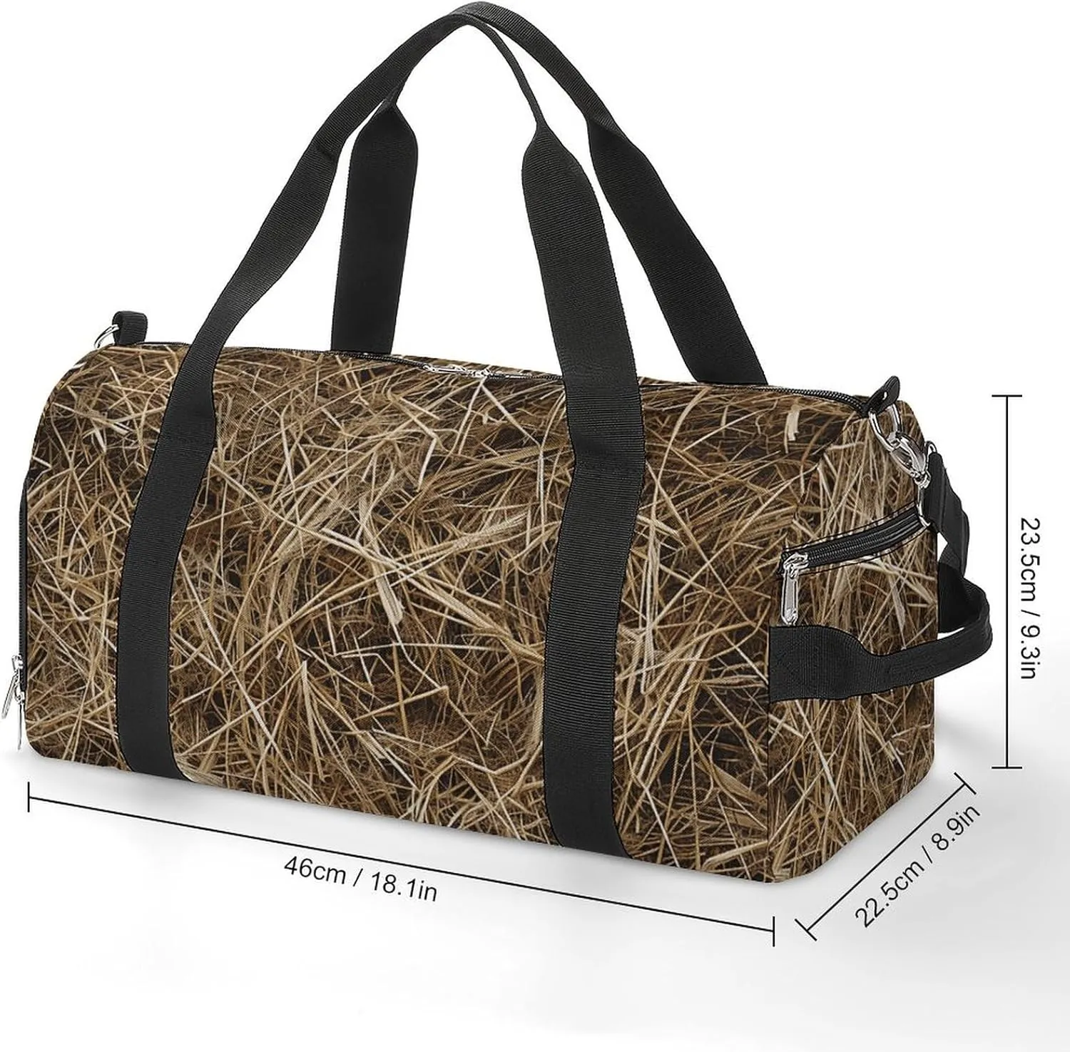 Gym Bag Hay Texture Photo Duffel Bag for Men Women Overnight Bag with Shoe Compartment Workout Bags