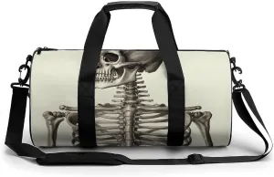 Gym Bag Human Skeleton Duffel Bag for Men Women Overnight Bag with Shoe Compartment Workout Bags