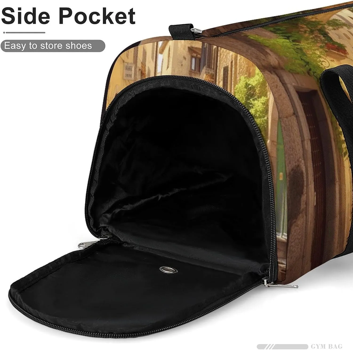 Gym Bag Italian Street Duffel Bag for Men Women Overnight Bag with Shoe Compartment Workout Bags