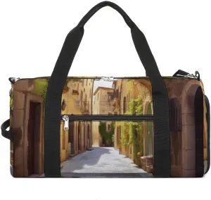 Gym Bag Italian Street Duffel Bag for Men Women Overnight Bag with Shoe Compartment Workout Bags