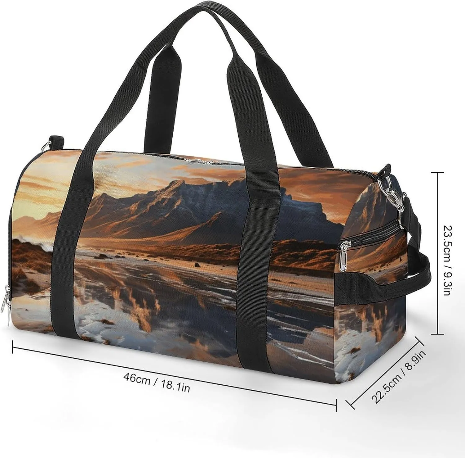 Gym Bag Mountain at Sunrise Duffel Bag for Men Women Overnight Bag with Shoe Compartment Workout Bags