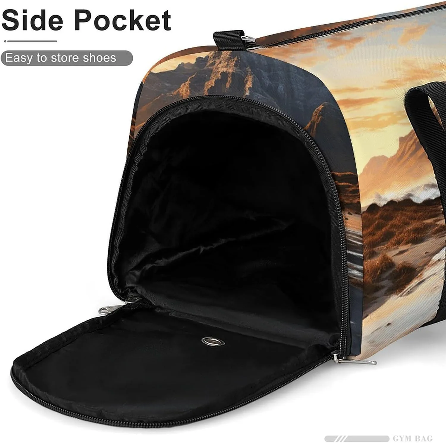 Gym Bag Mountain at Sunrise Duffel Bag for Men Women Overnight Bag with Shoe Compartment Workout Bags
