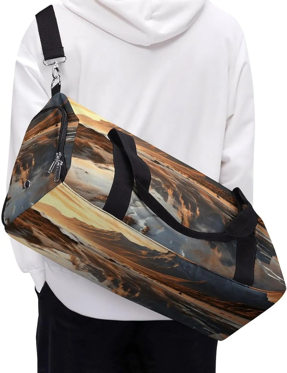 Gym Bag Mountain at Sunrise Duffel Bag for Men Women Overnight Bag with Shoe Compartment Workout Bags