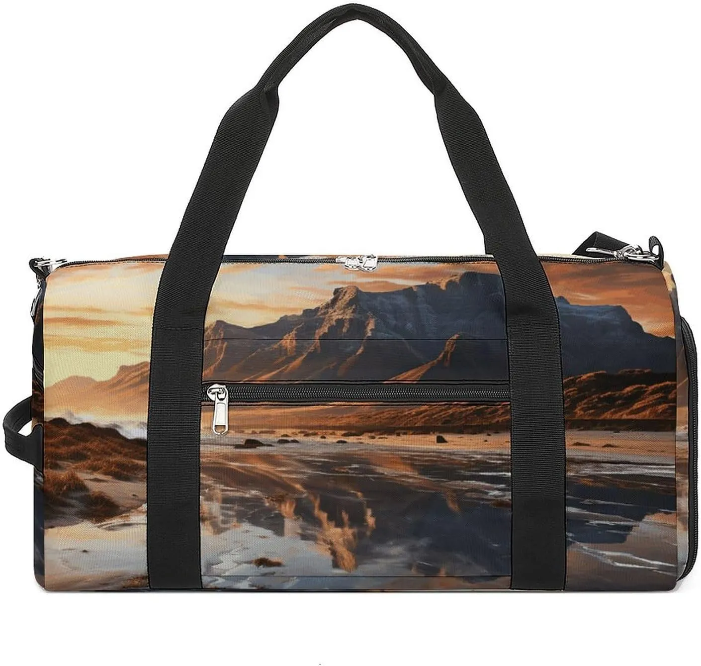Gym Bag Mountain at Sunrise Duffel Bag for Men Women Overnight Bag with Shoe Compartment Workout Bags
