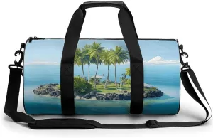 Gym Bag Ocean Island Duffel Bag for Men Women Overnight Bag with Shoe Compartment Workout Bags