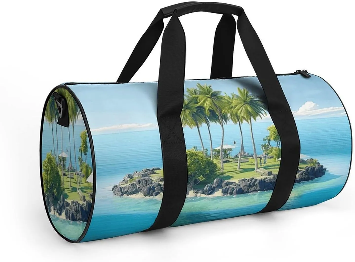 Gym Bag Ocean Island Duffel Bag for Men Women Overnight Bag with Shoe Compartment Workout Bags