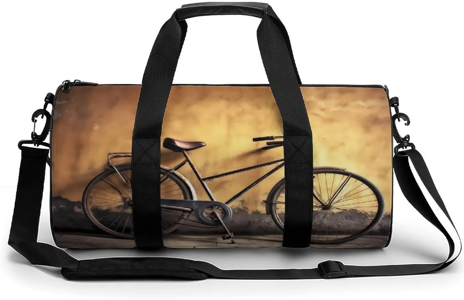 Gym Bag Old Bicycle Duffel Bag for Men Women Overnight Bag with Shoe Compartment Workout Bags