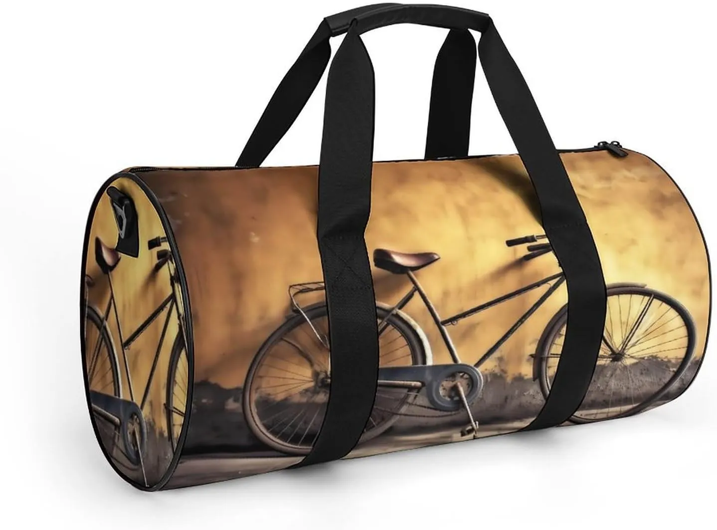 Gym Bag Old Bicycle Duffel Bag for Men Women Overnight Bag with Shoe Compartment Workout Bags