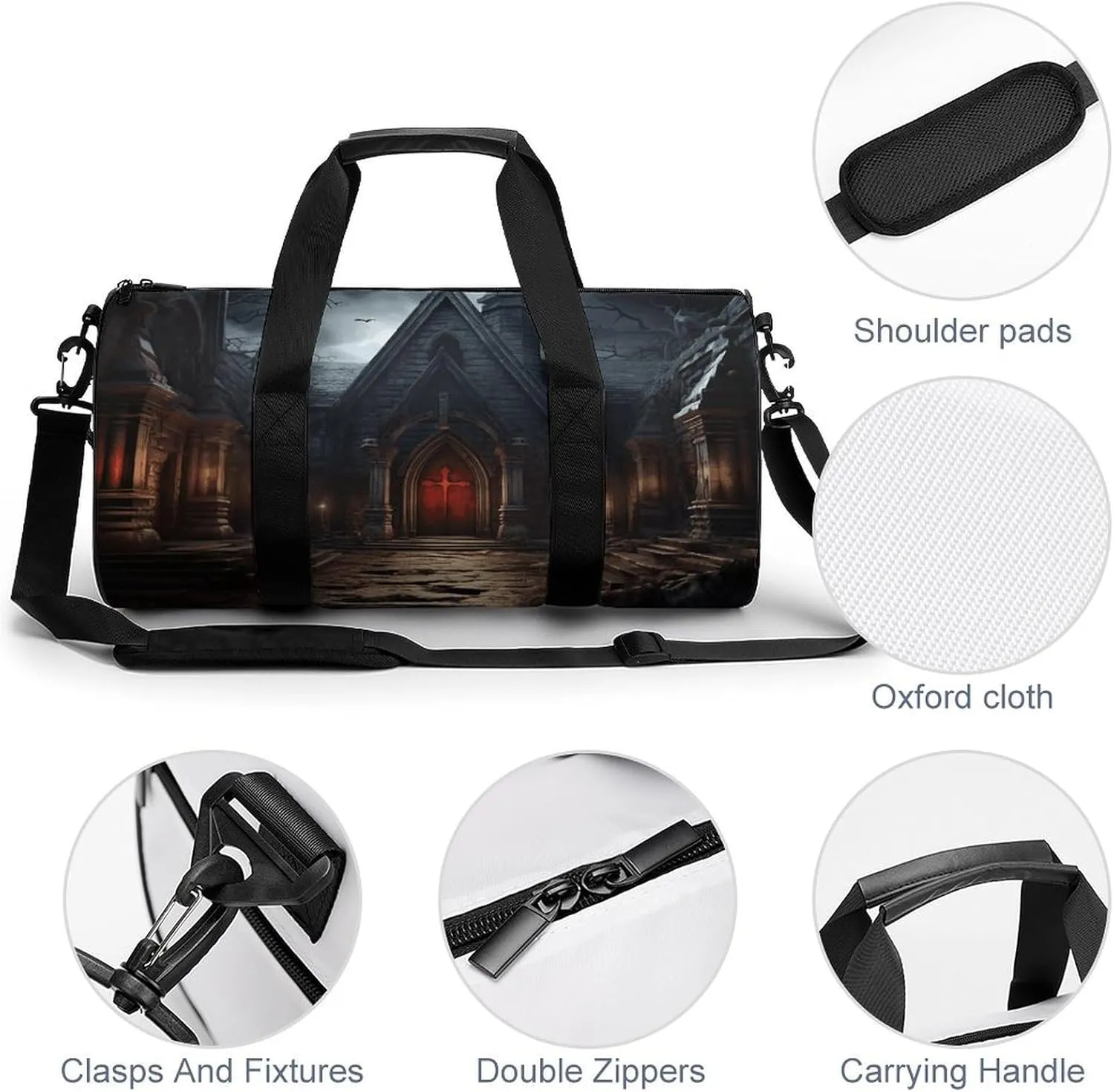 Gym Bag Old Crypt Duffel Bag for Men Women Overnight Bag with Shoe Compartment Workout Bags