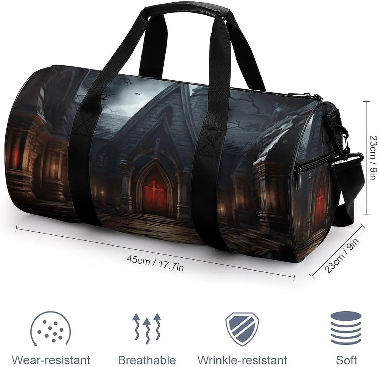 Gym Bag Old Crypt Duffel Bag for Men Women Overnight Bag with Shoe Compartment Workout Bags