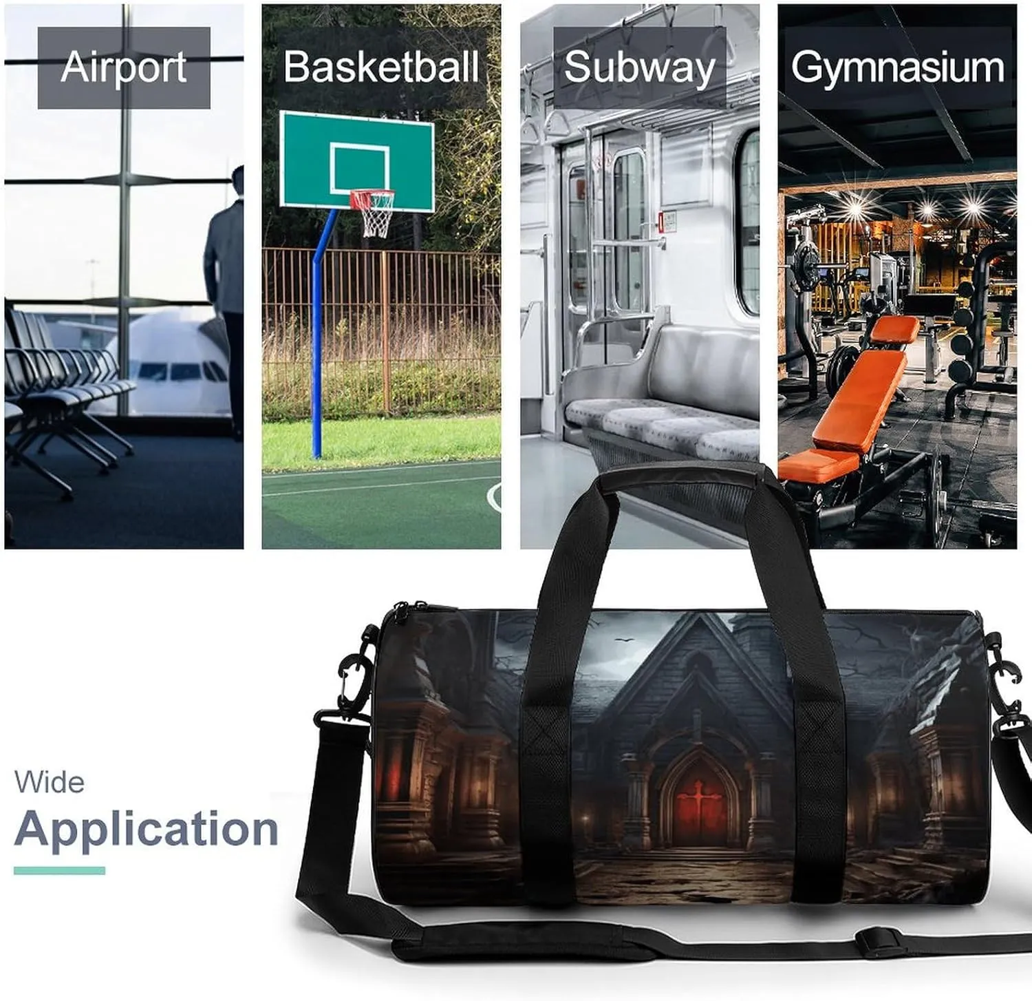 Gym Bag Old Crypt Duffel Bag for Men Women Overnight Bag with Shoe Compartment Workout Bags
