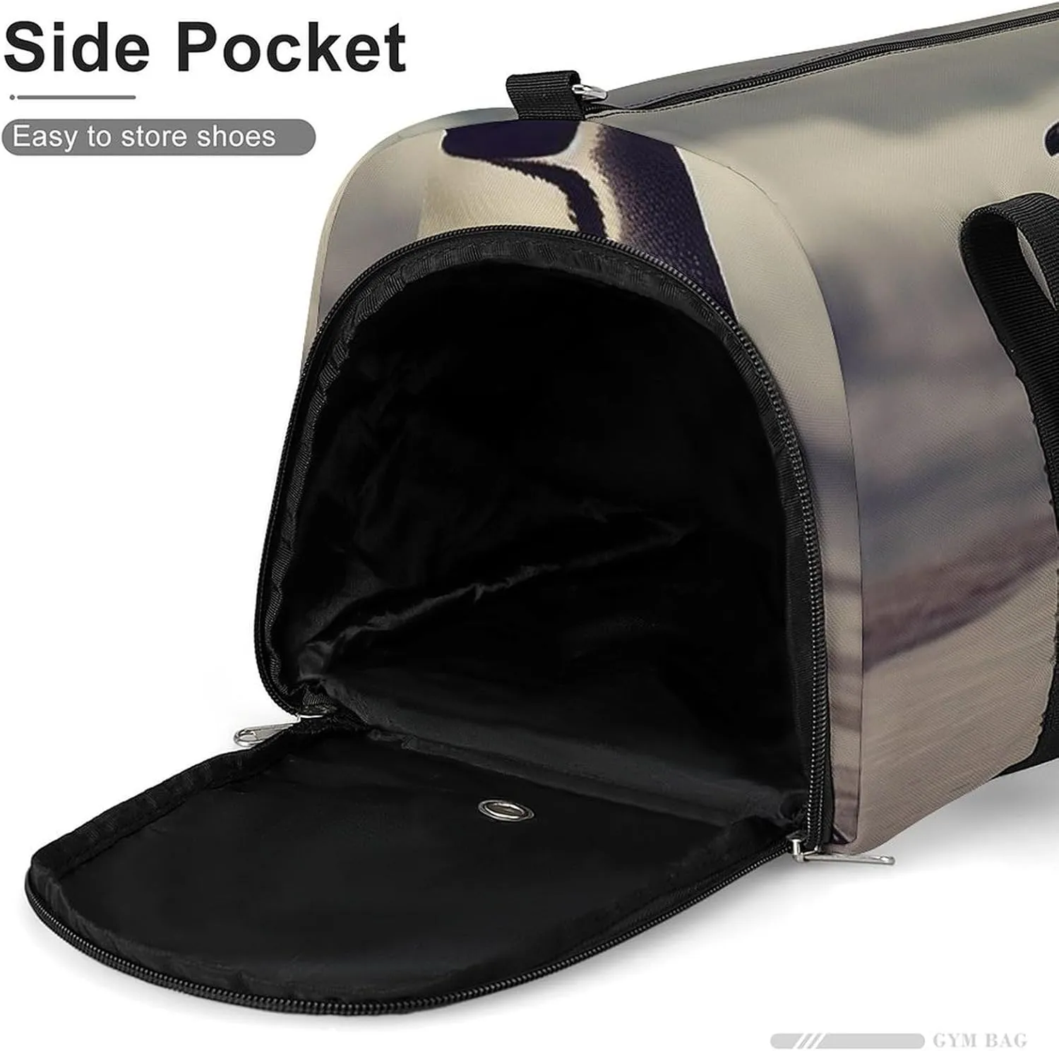 Gym Bag Penguin On The Beach Duffel Bag for Men Women Overnight Bag with Shoe Compartment Workout Bags