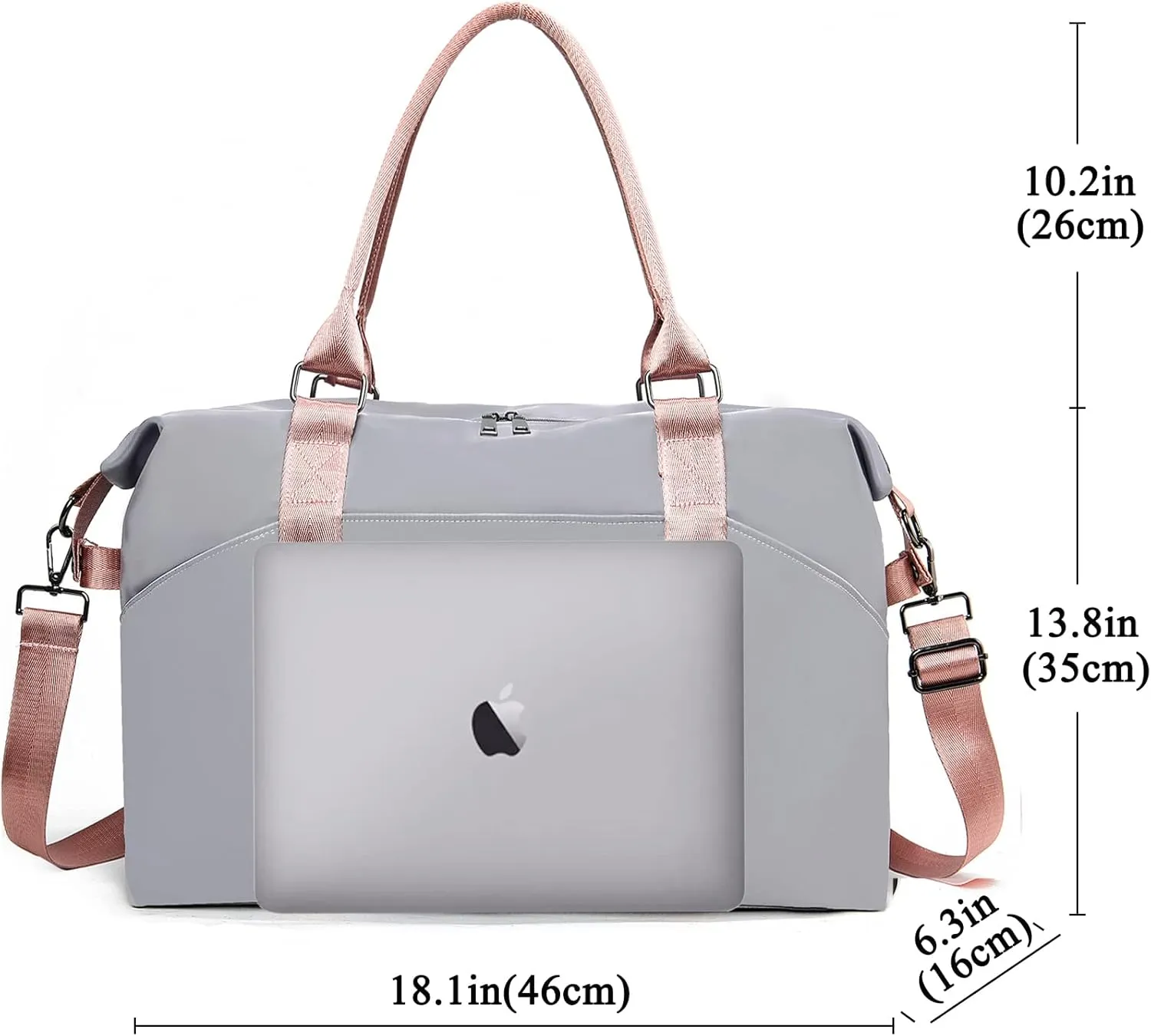Gym Bag with Wet Pocket, Foldable Travel Duffle Bag Carry On Weekender Bags for Women, Waterproof Overnight Bag for Travel, Gym, Yoga
