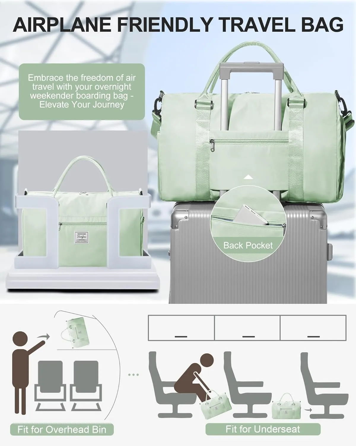 Gym Bag Womens Mens with Shoes Compartment and Wet Pocket Travel Duffel Bag for Women for Plane Sport Gym Tote Bags Swimming Yoga Small Waterproof Weekend Overnight Carry on Bag Hospital Holdalls