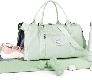 Gym Bag Womens Mens with Shoes Compartment and Wet Pocket Travel Duffel Bag for Women for Plane Sport Gym Tote Bags Swimming Yoga Small Waterproof Weekend Overnight Carry on Bag Hospital Holdalls