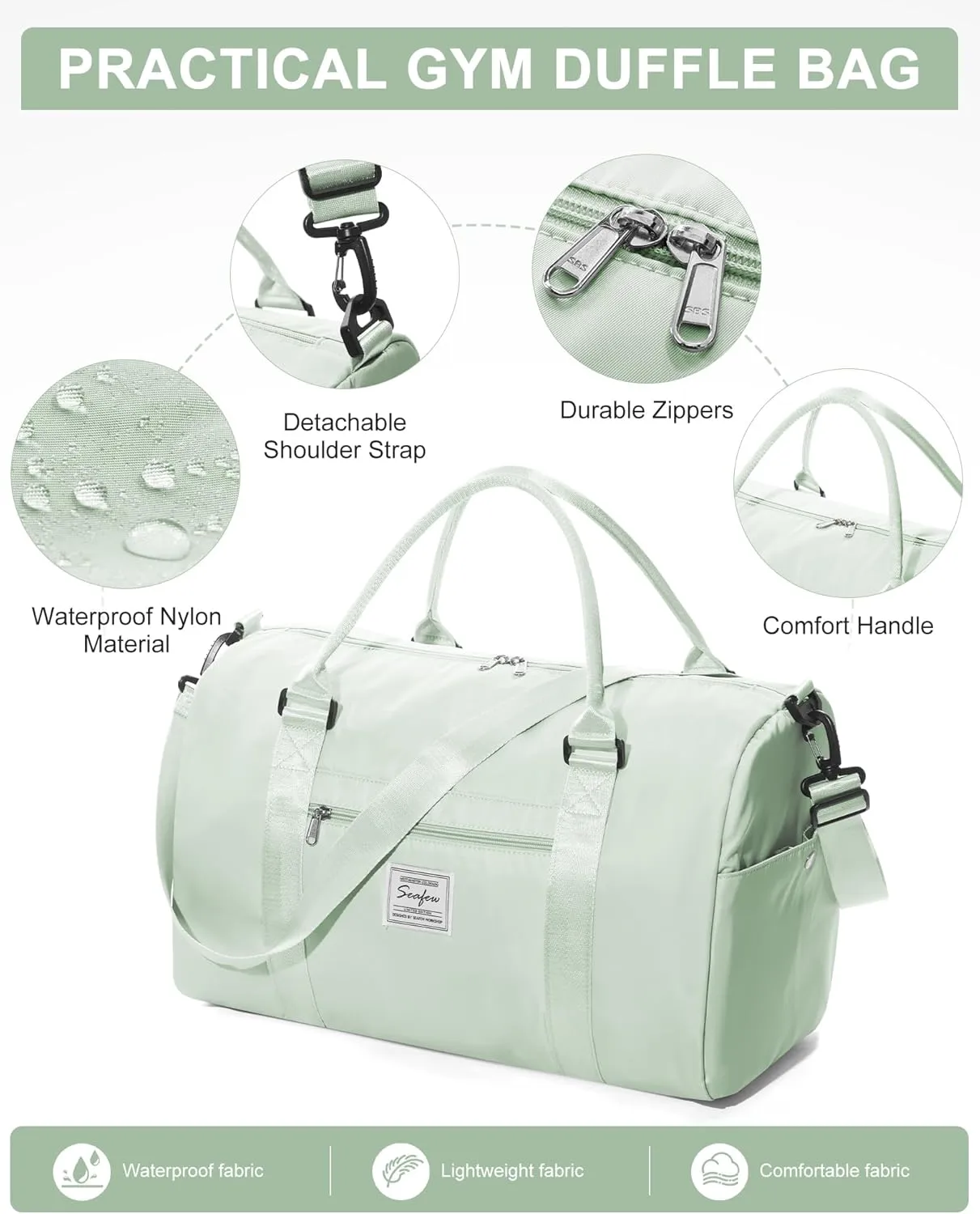 Gym Bag Womens Mens with Shoes Compartment and Wet Pocket Travel Duffel Bag for Women for Plane Sport Gym Tote Bags Swimming Yoga Small Waterproof Weekend Overnight Carry on Bag Hospital Holdalls