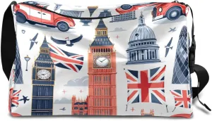 Gym Bags for Men 14.8 Inch Lightweight Carry On Bags for Airplanes Waterproof Duffle Bag for Travel, Country City Patterns