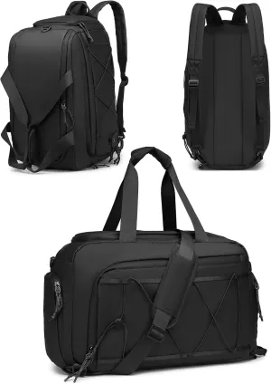 Gym Bags For Men Women, 35l Travel Backpack Duffle Bag With Shoe Compartment & Wet Pocket Sports Carry On Weekender Bags Sports Overnight Backpack Black