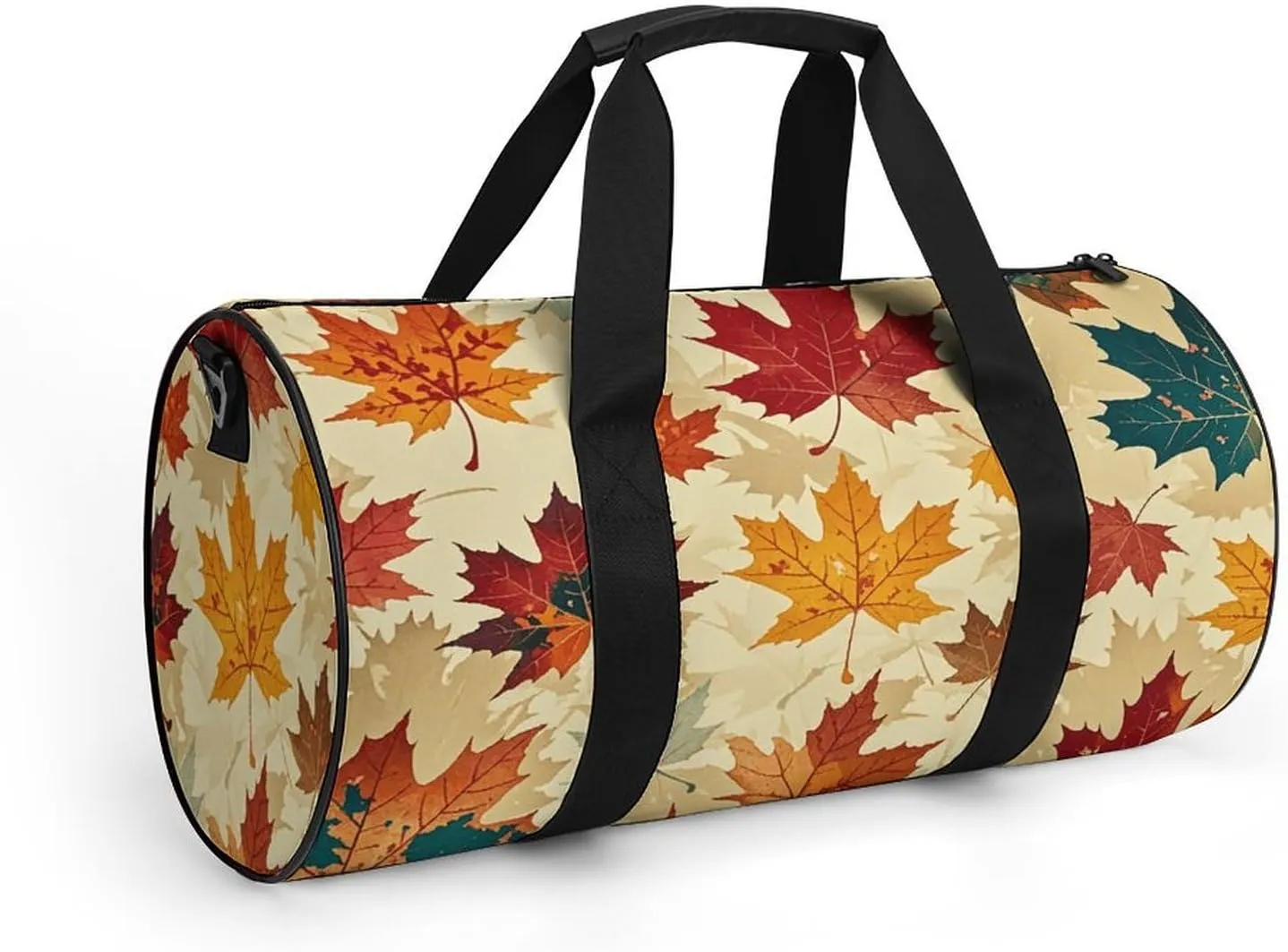 Gym Bags for Men Women Autumn Maple Duffle Bag Travel Overnight Bag with Shoe Compartment Tote Bags