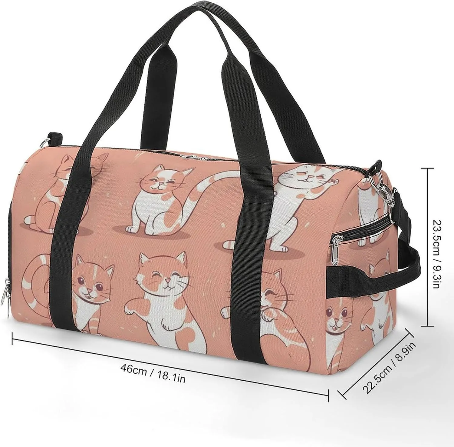 Gym Bags for Men Women Cat's Movements Are Different Duffle Bag Travel Overnight Bag with Shoe Compartment Tote Bags