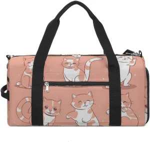 Gym Bags for Men Women Cat's Movements Are Different Duffle Bag Travel Overnight Bag with Shoe Compartment Tote Bags