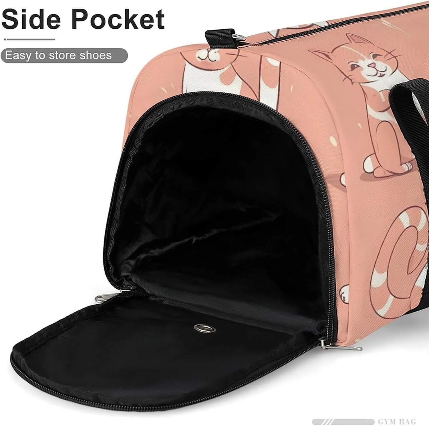 Gym Bags for Men Women Cat's Movements Are Different Duffle Bag Travel Overnight Bag with Shoe Compartment Tote Bags