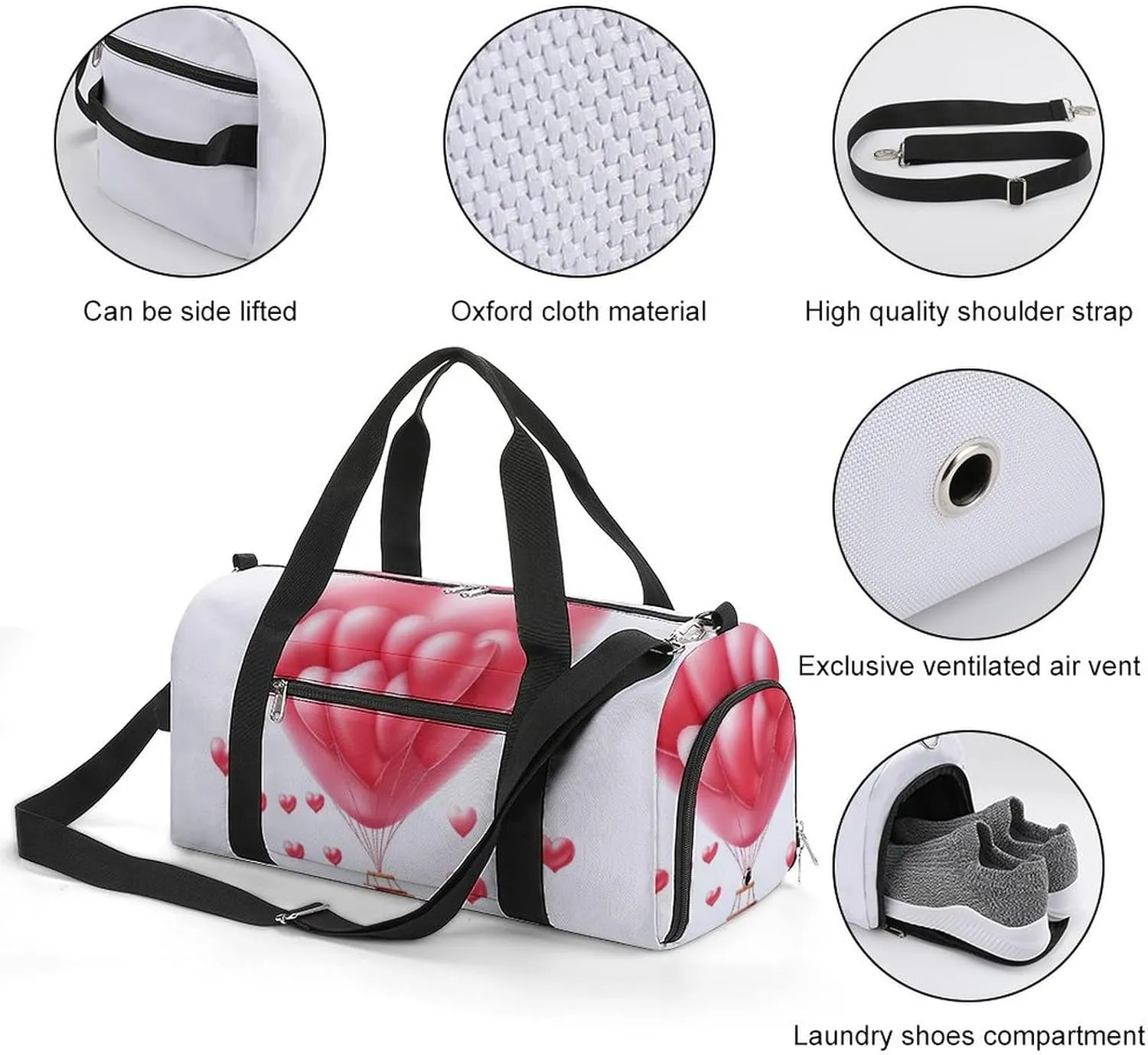 Gym Bags for Men Women Shaped Balloon Duffle Bag Travel Overnight Bag with Shoe Compartment Tote Bags