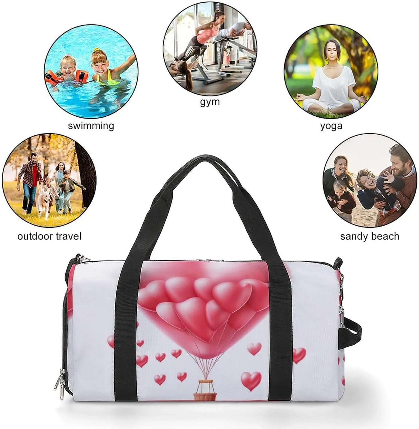 Gym Bags for Men Women Shaped Balloon Duffle Bag Travel Overnight Bag with Shoe Compartment Tote Bags