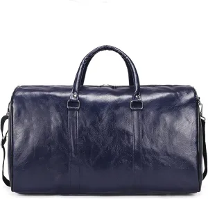 Gym Bags Large Capacity Short-Distance Travel Bag Women Soft PU Leather Travel Bag Duffel Bag Casual Men Sports Fitness Handbag (Color : Gray) (Grey)