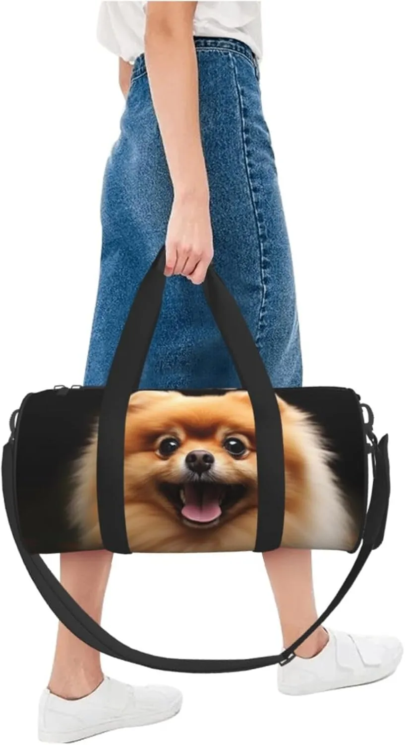 Gym Bags Small Pomeranian Duffel Bag Overnight Bag with Shoe Compartment Carryon Bag for Men Women