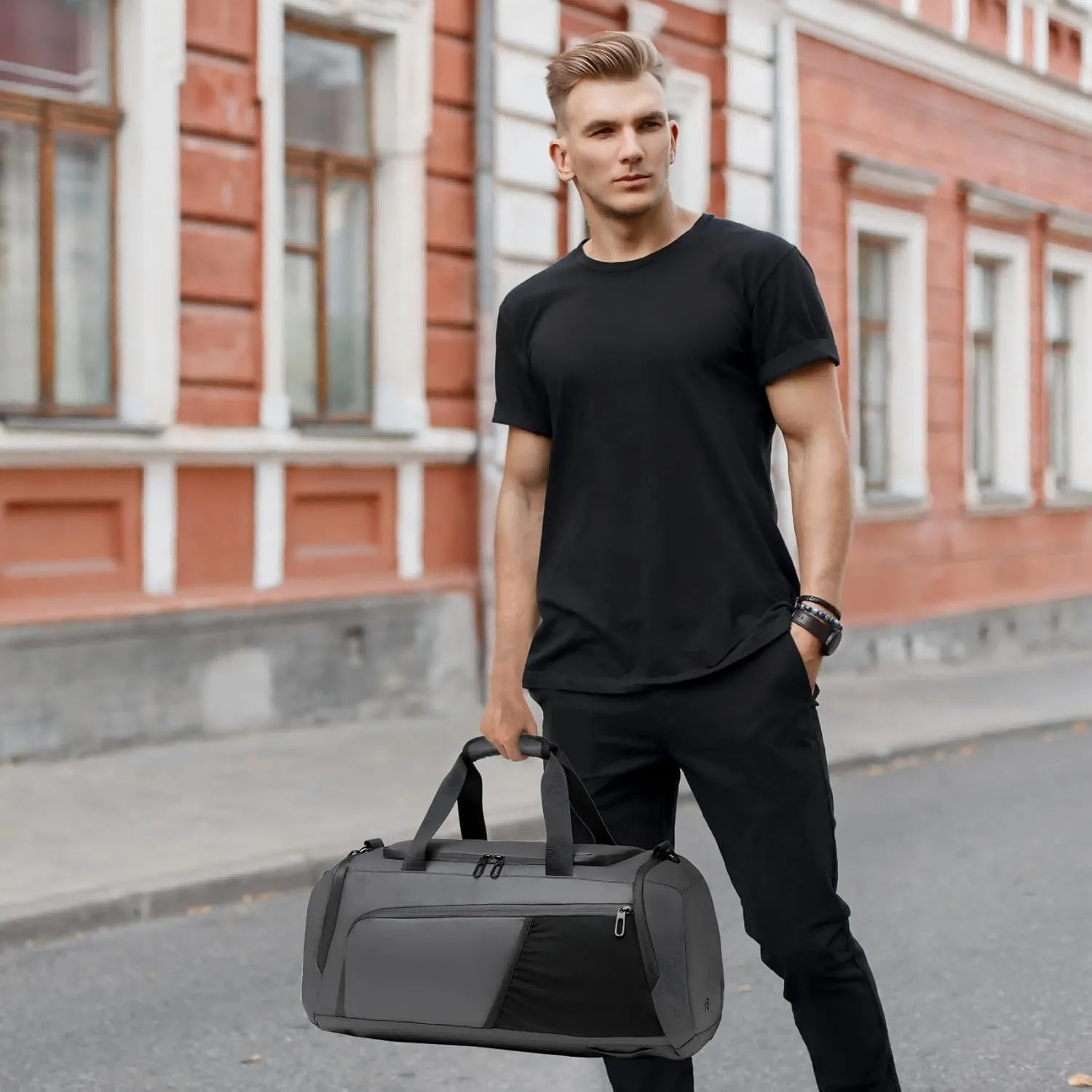 Gym Duffle Bag Waterproof Sports Duffel Bags Travel Weekender Bag for Men Women Overnight Bag with Shoes Compartment