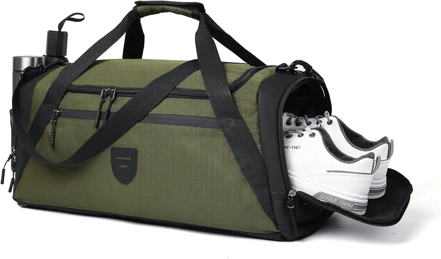 Gym Duffle Bags For Men & Women, Large Duffle Bag For Men Travel, Weekend Overnight Bag With Shoe Compartment & Wet Pocket, Water Resistant Sports Duffle Bag Gymbag A-TD-003-Green