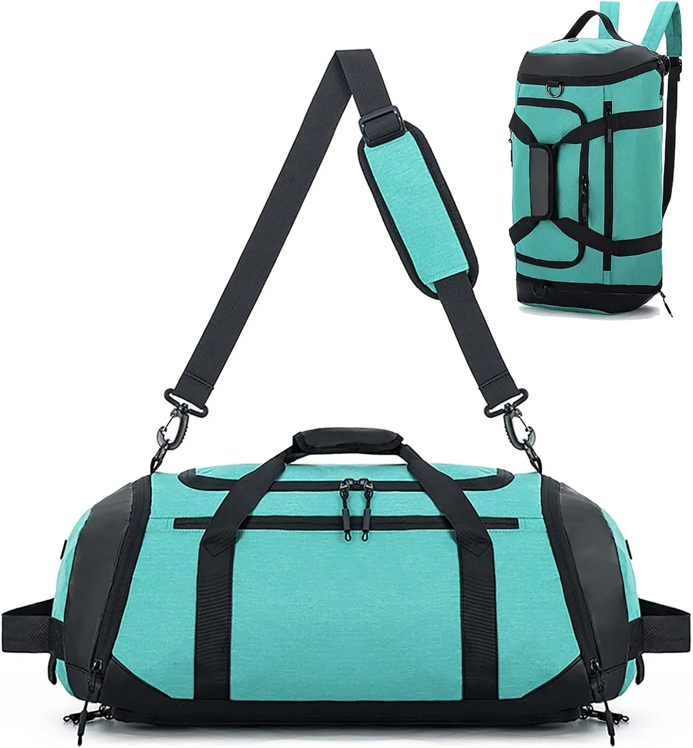 Gym Duffle Bags Gym Bag for Men Travel Duffle Bag With Shoe Compartment Wet Pocket Sports Duffle Bag Weekender Overnight Backpack (Green)