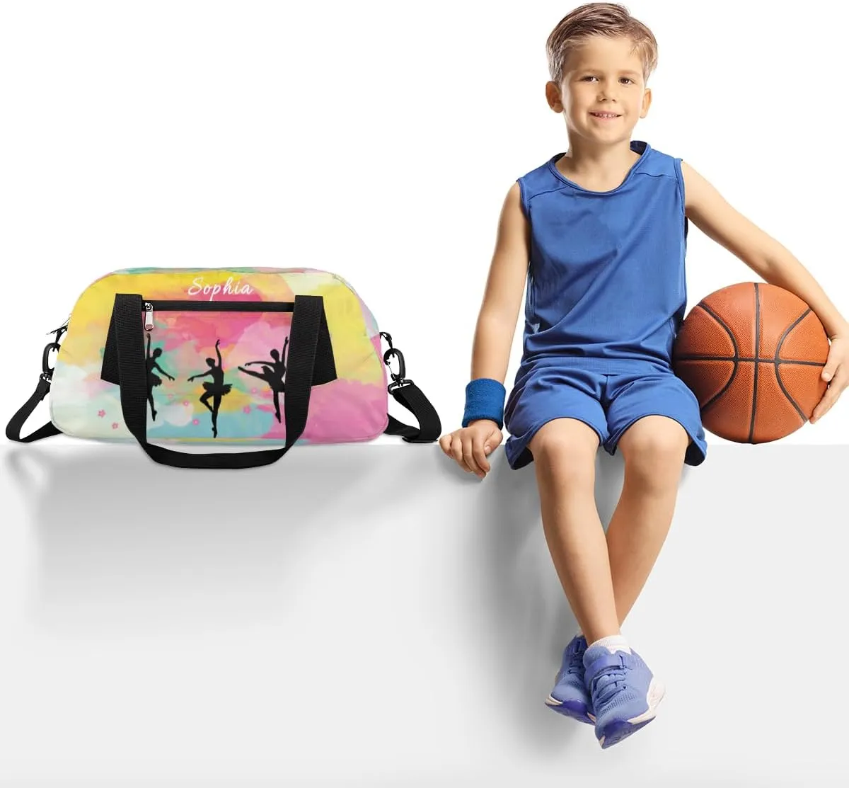 Gymnastics Custom Kids Duffel Overnight Dance Bag for Girls Personalized Dance Duffle Bag for Women Girls Customized Kids Gifts