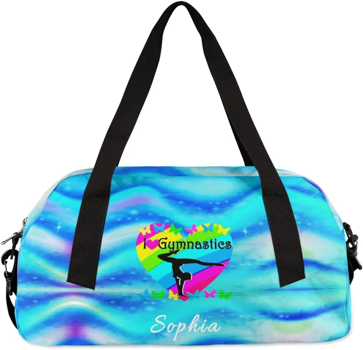 Gymnastics Custom Kids Duffel Overnight Dance Bag for Girls Personalized Dance Duffle Bag for Women Girls Customized Kids Gifts