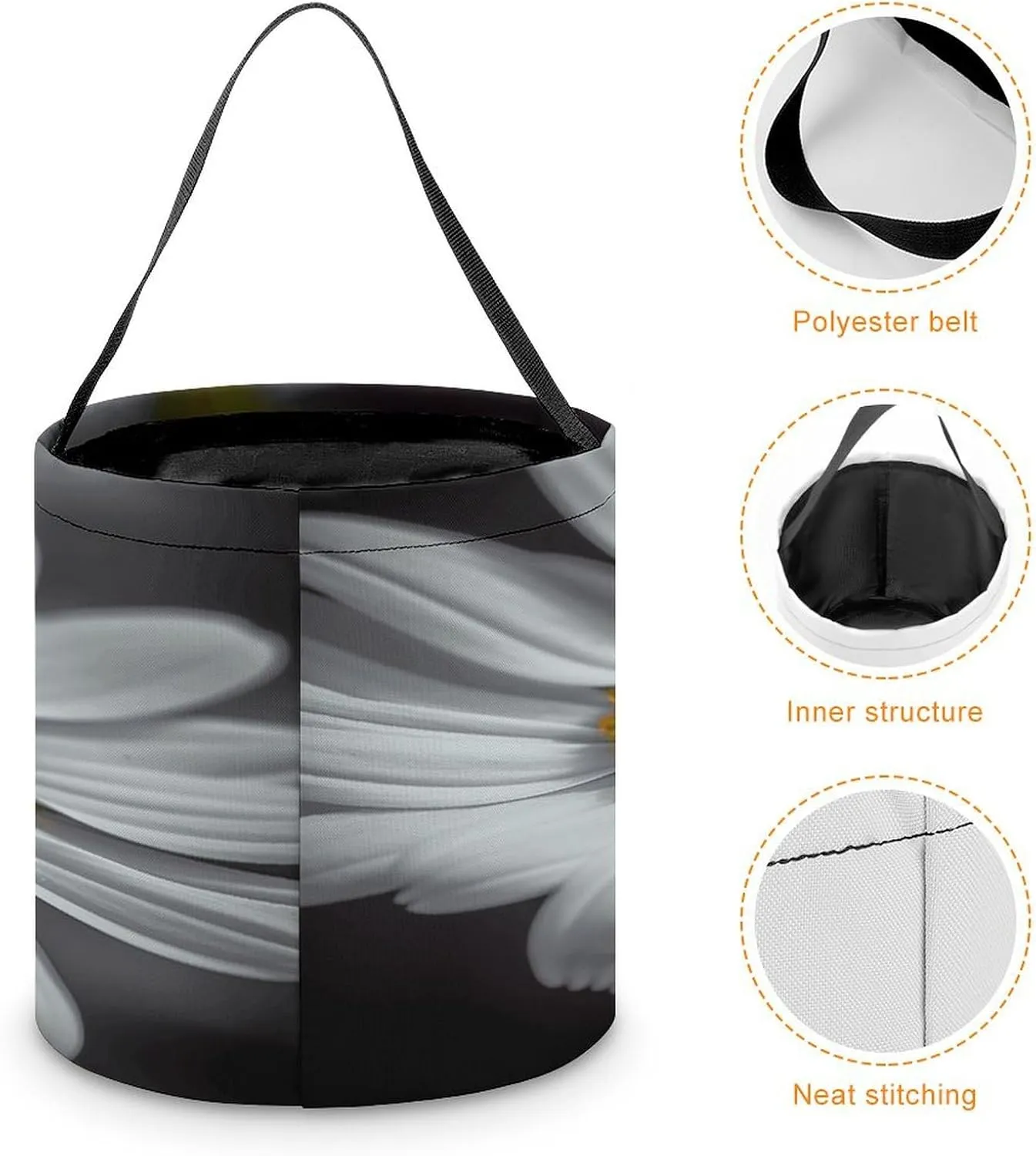 Halloween Candy Bucket,Halloween Trick Or Treat Bags,Eiffel Tower Paris Printed Collapsible Reusable Candy Basket