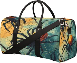 Halloween Spider Duffel Bags Large Tote Bag Overnight Bags for Women Men Lightweight Duffel Bag Adjustable Strap Carry On Bag Waterproof Gym Travel Bag