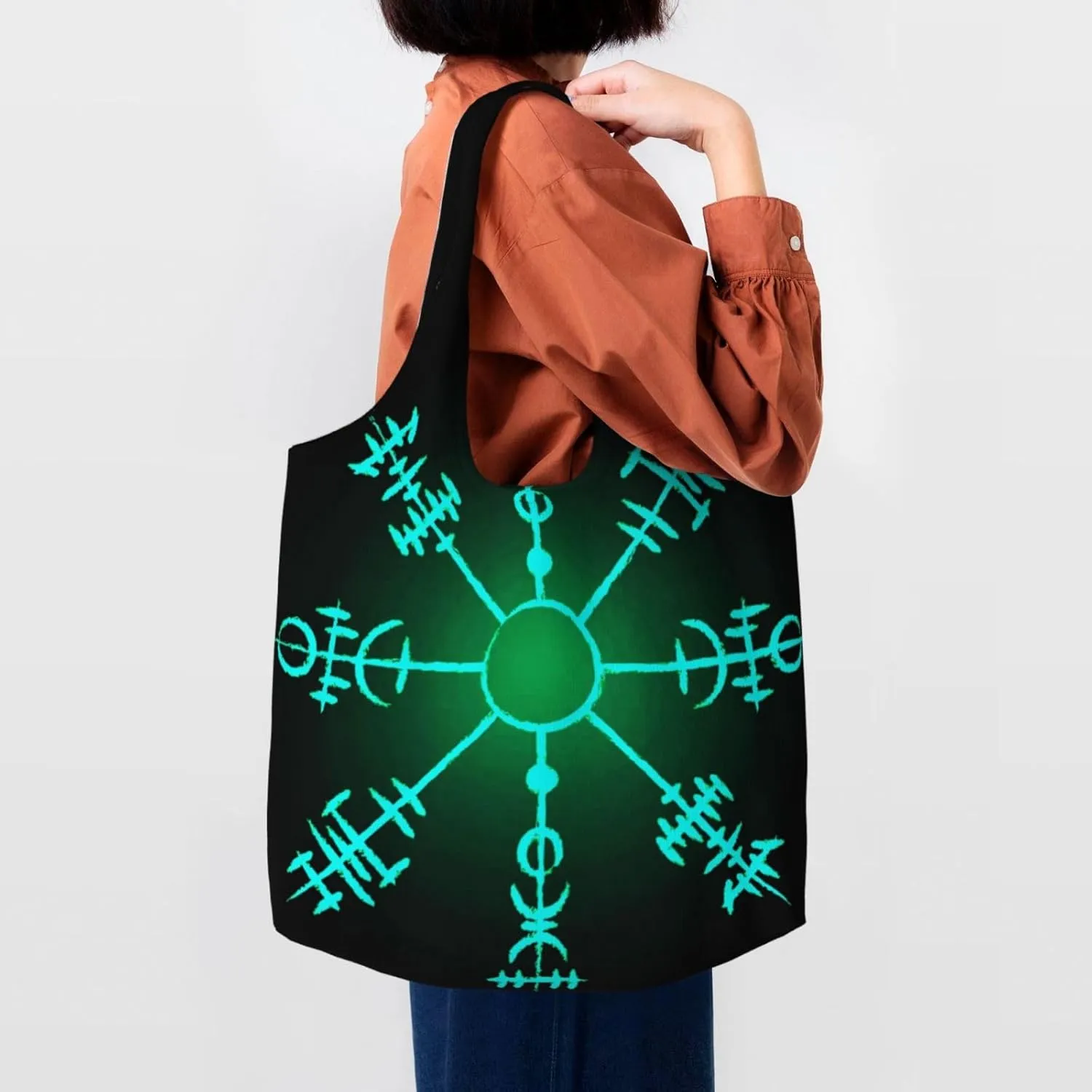 halloween spider web black Canvas Tote Bags Reusable Shopping Bag Handbag for Shopper Beach Gifts